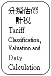 Rounded Rectangle: p|
Tariff Classification, Valuation and     Duty Calculation
